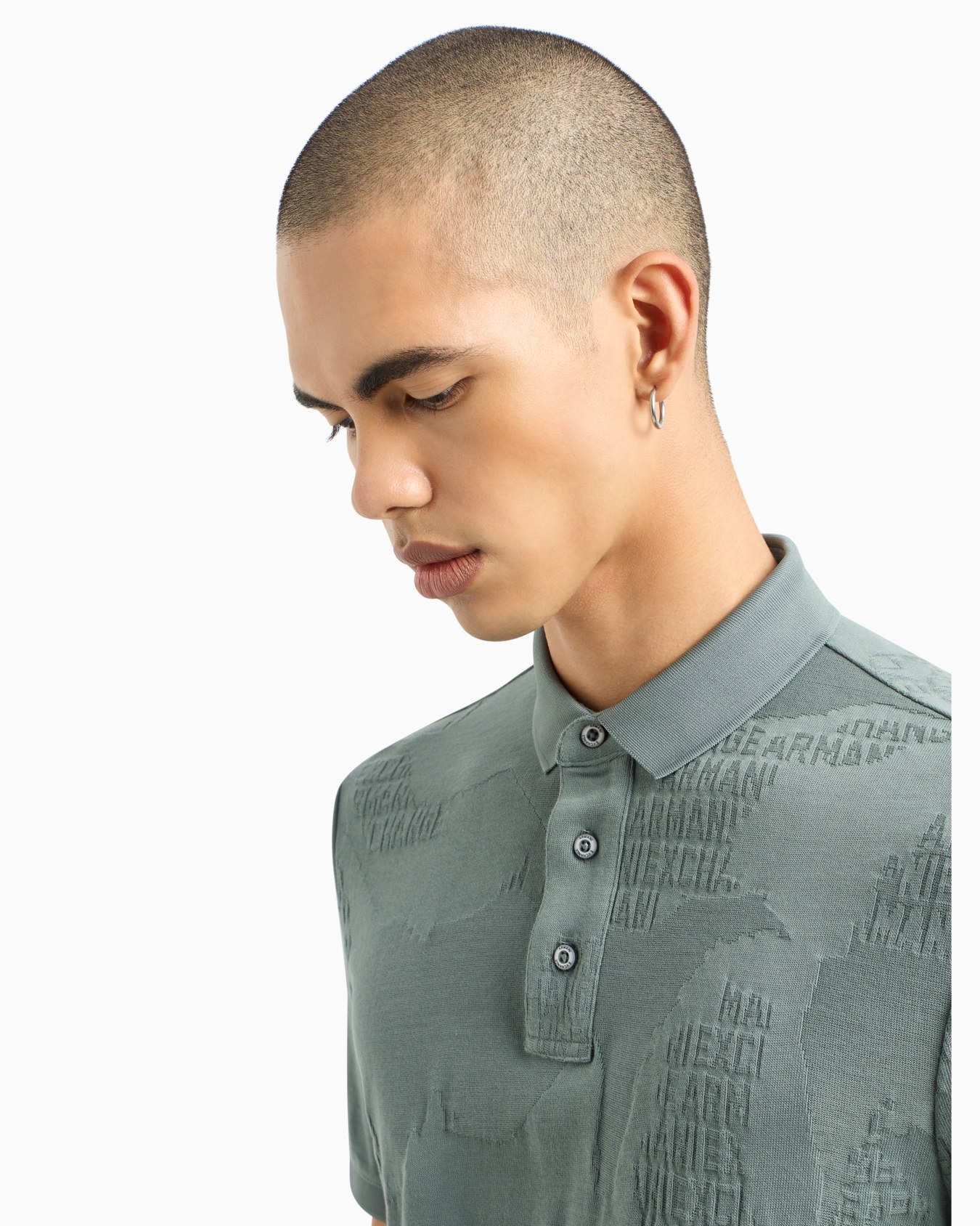 Regular fit polo shirt in jacquard jersey Diapositiva 4