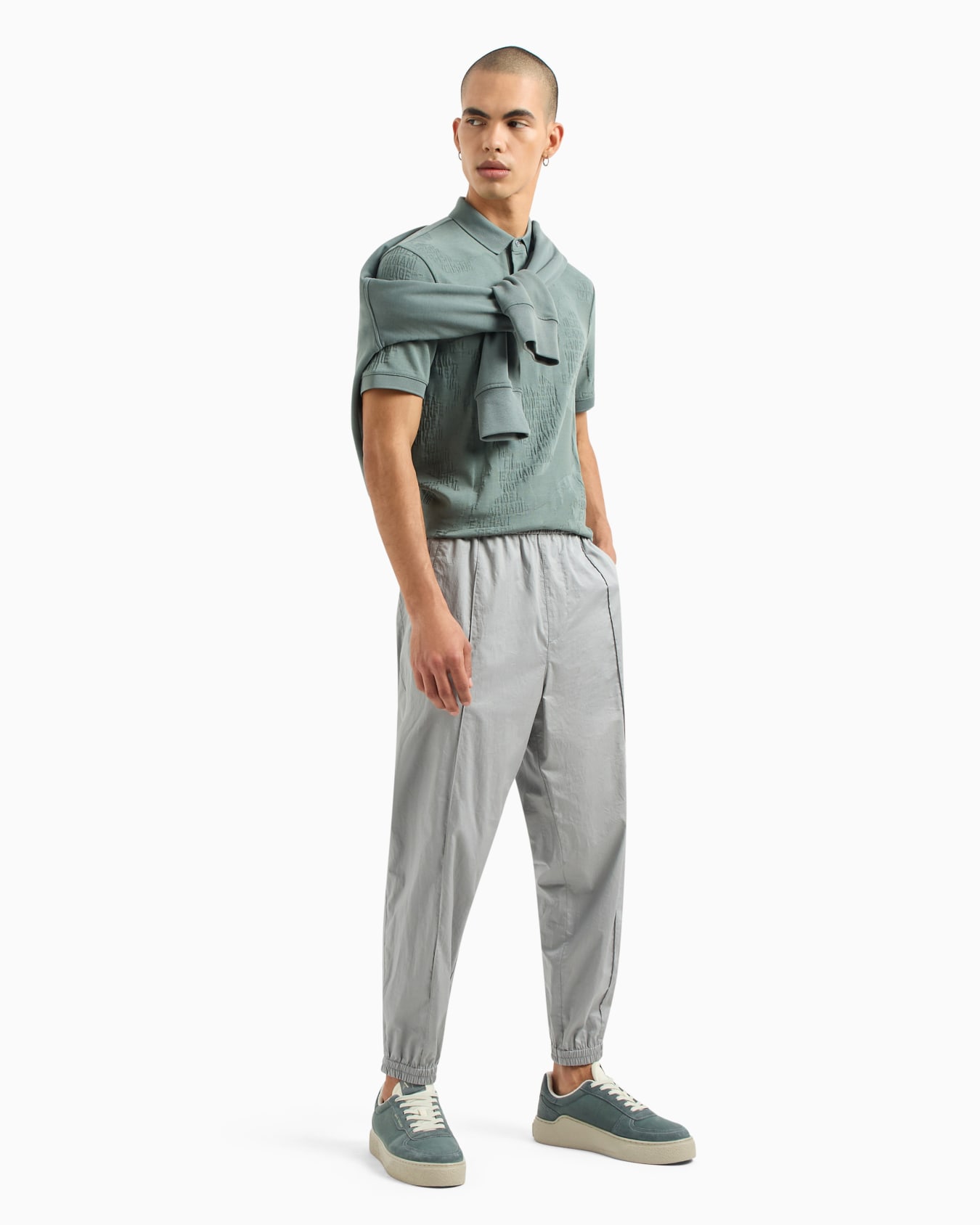 Regular fit polo shirt in jacquard jersey Diapositiva 3