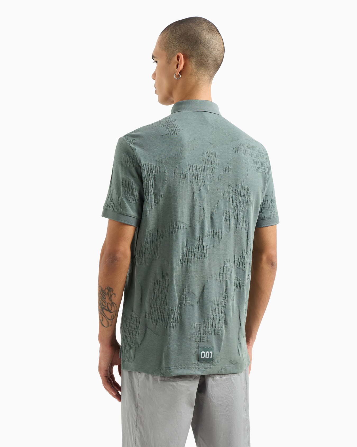 Regular fit polo shirt in jacquard jersey Diapositiva 2