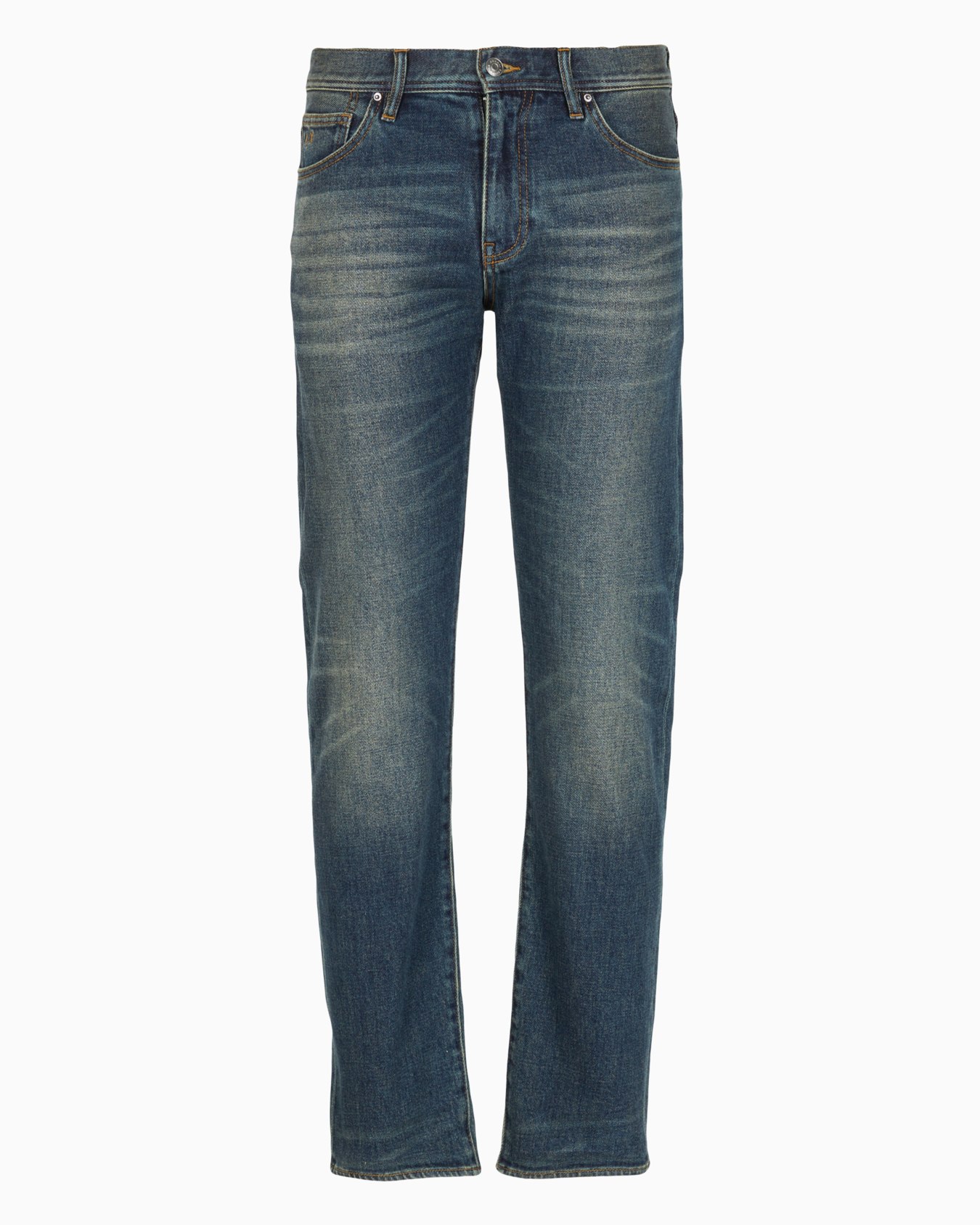 Straight fit jeans in used denim Slide 0