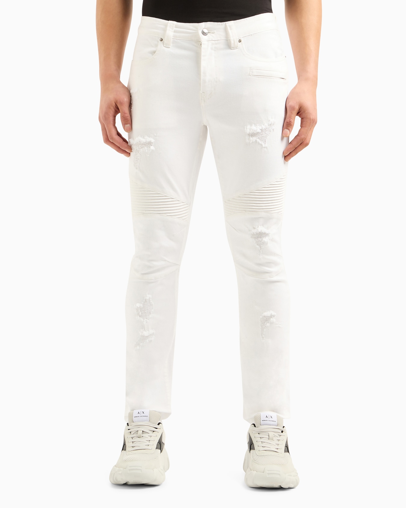 J27 skinny fit biker jeans in denim Slide 1