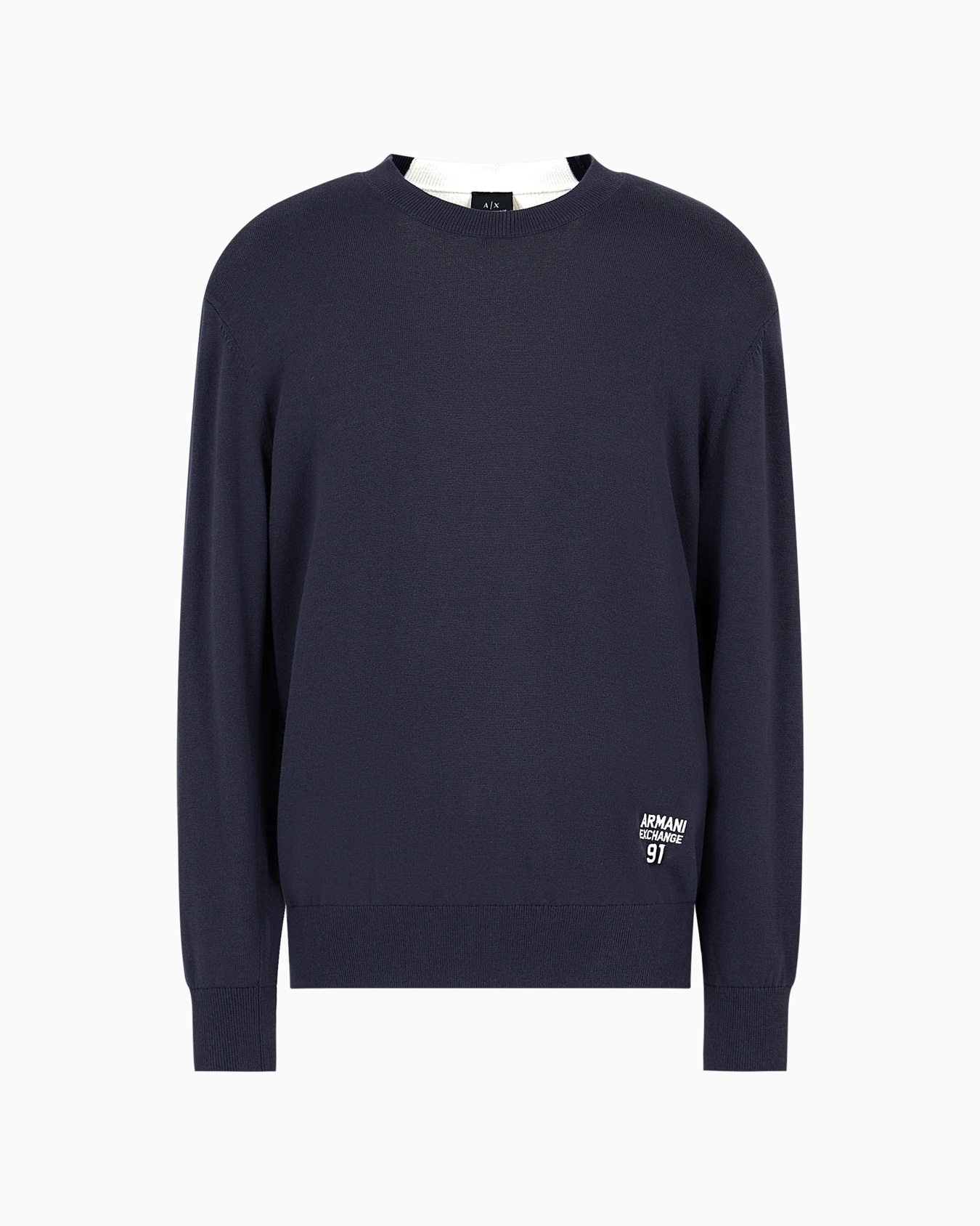 AXロゴ クルーネックニットプルオーバー スライドする 0