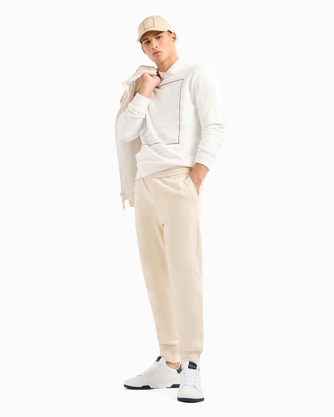 Stretch fabric zip-up hoodie スライドする 3