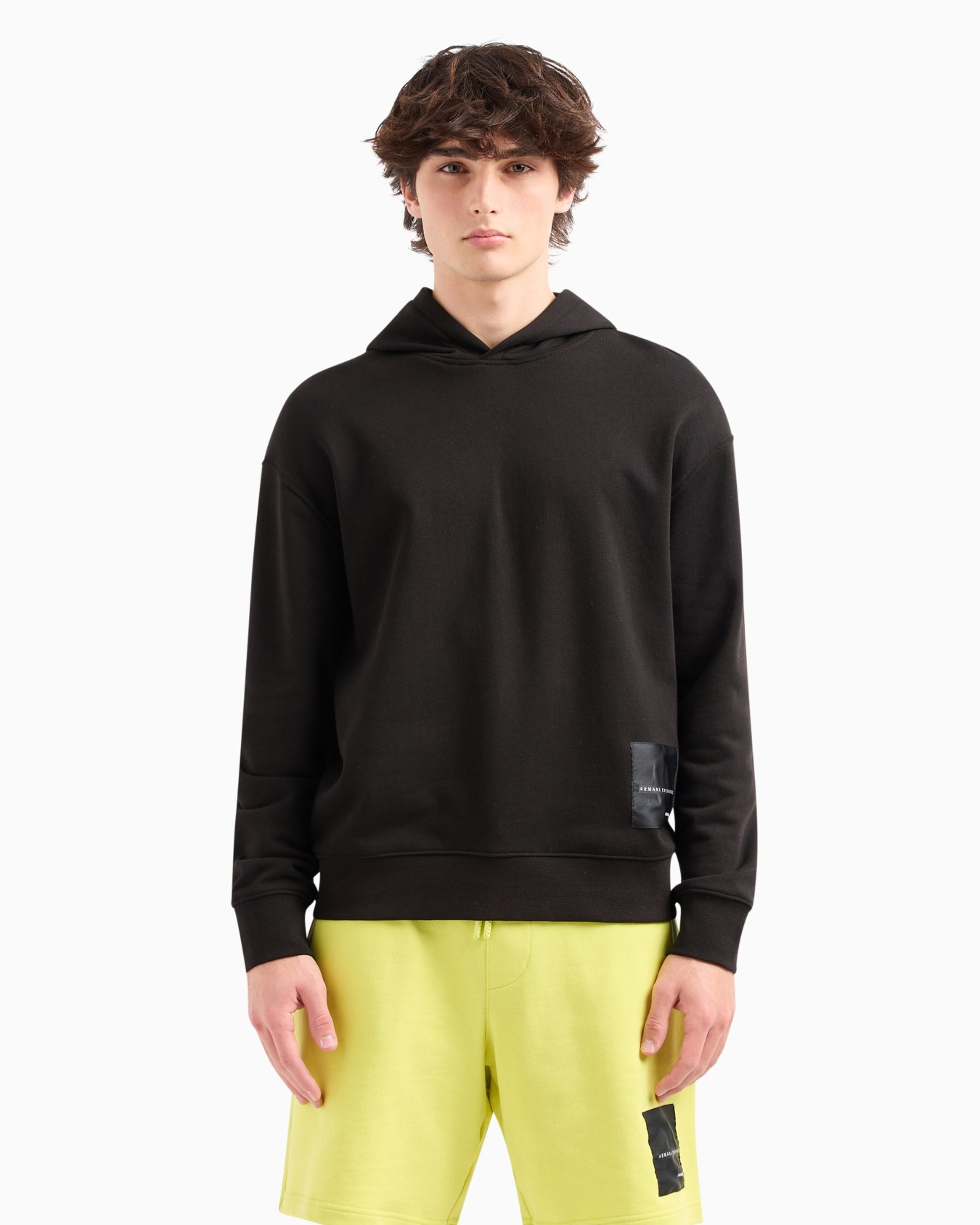 Stretch fabric zip-up hoodie Diapositiva 1