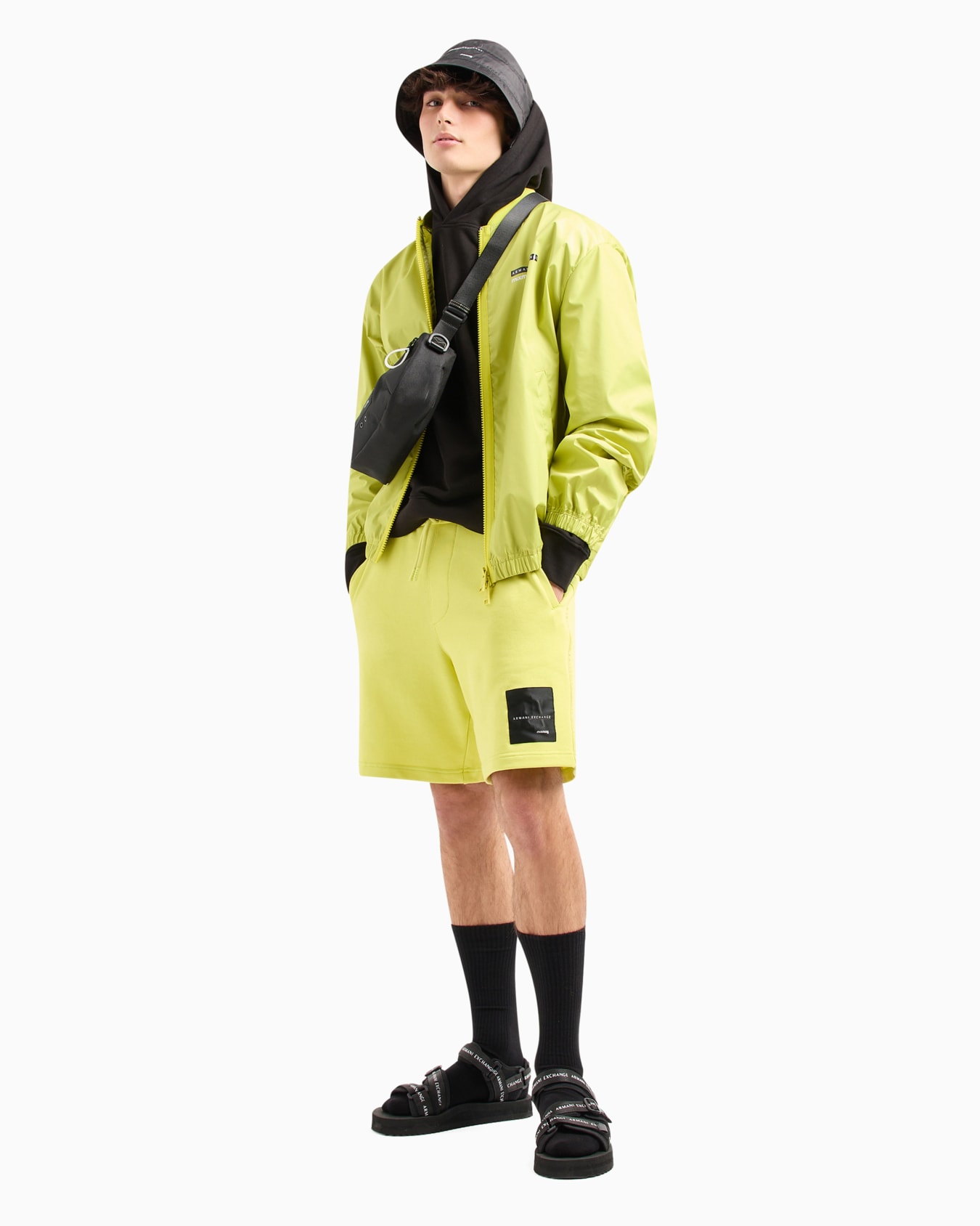 Stretch fabric zip-up hoodie Diapositiva 3