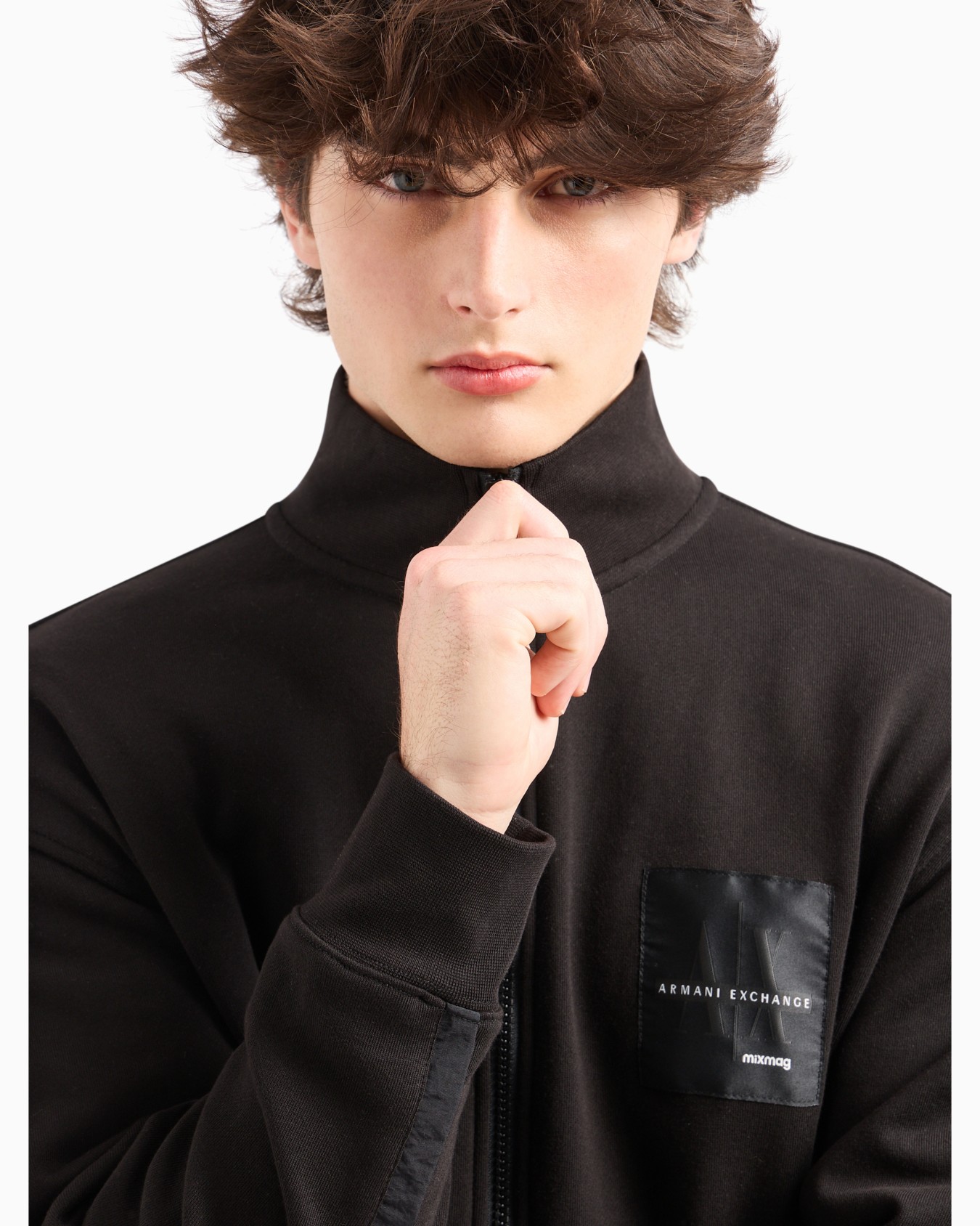 Stretch fabric zip-up sweatshirt Slide 4