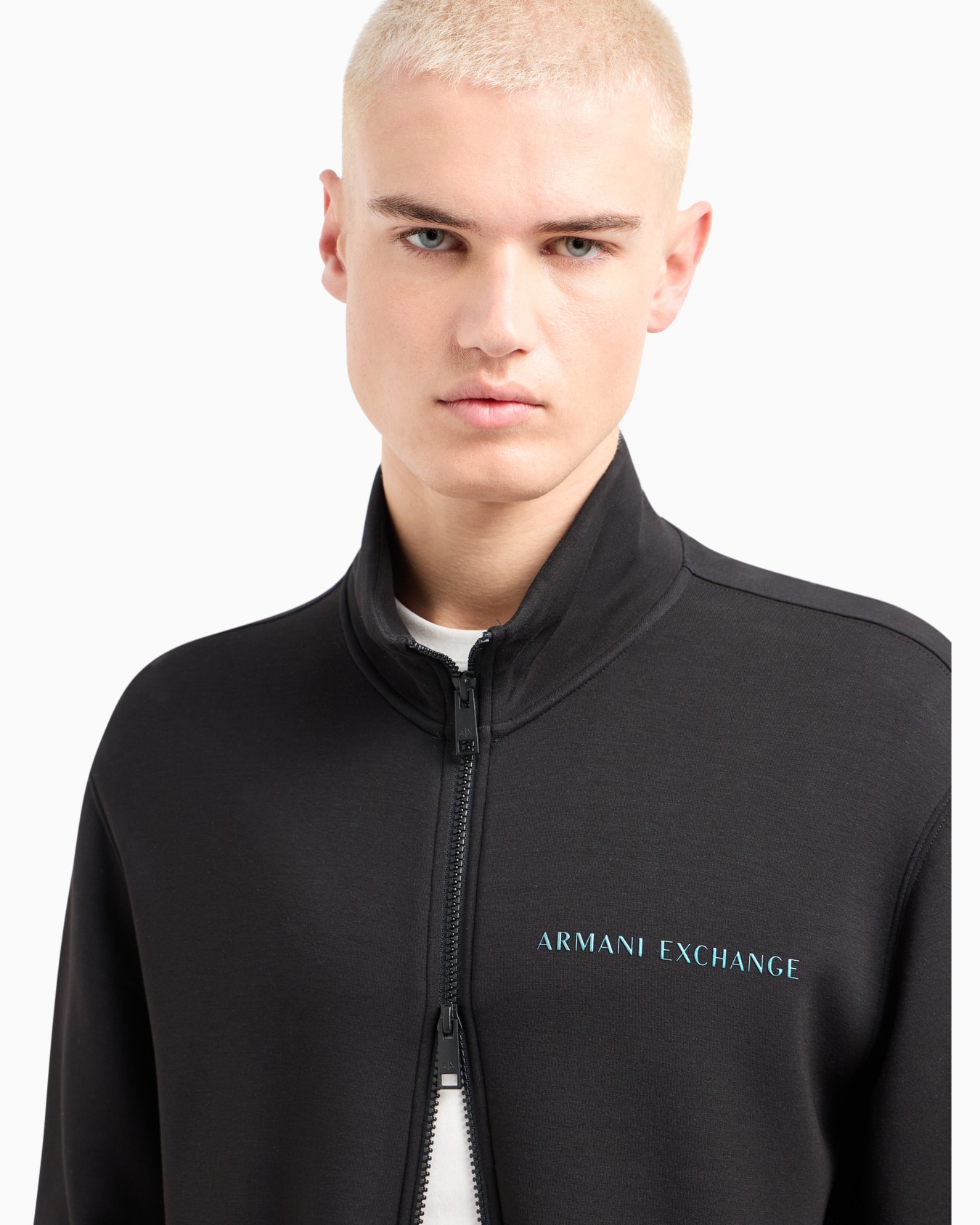 Stretch fabric zip-up sweatshirt Slide 4