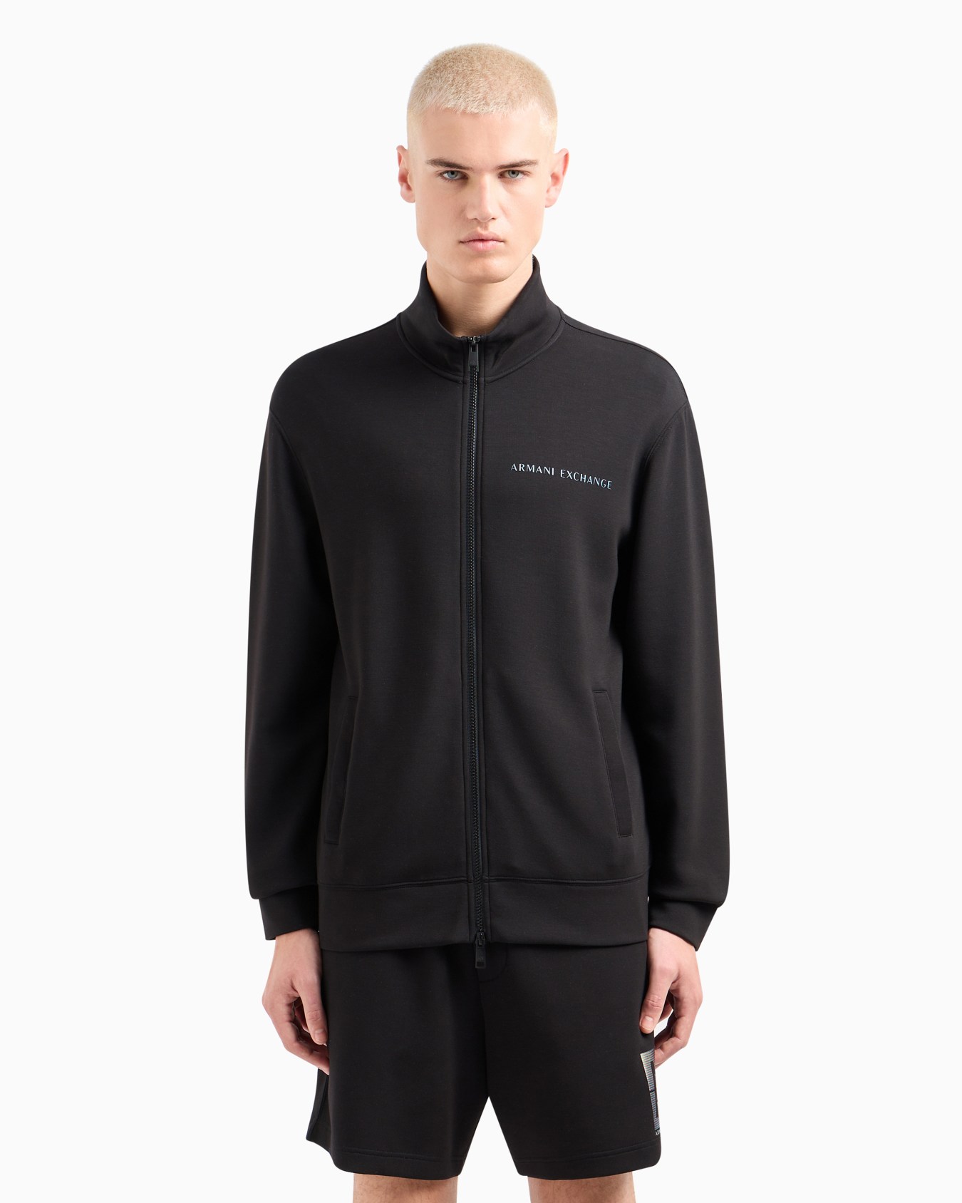 グラデーションロゴ　ジップアップスウェットシャツ スライドする 1