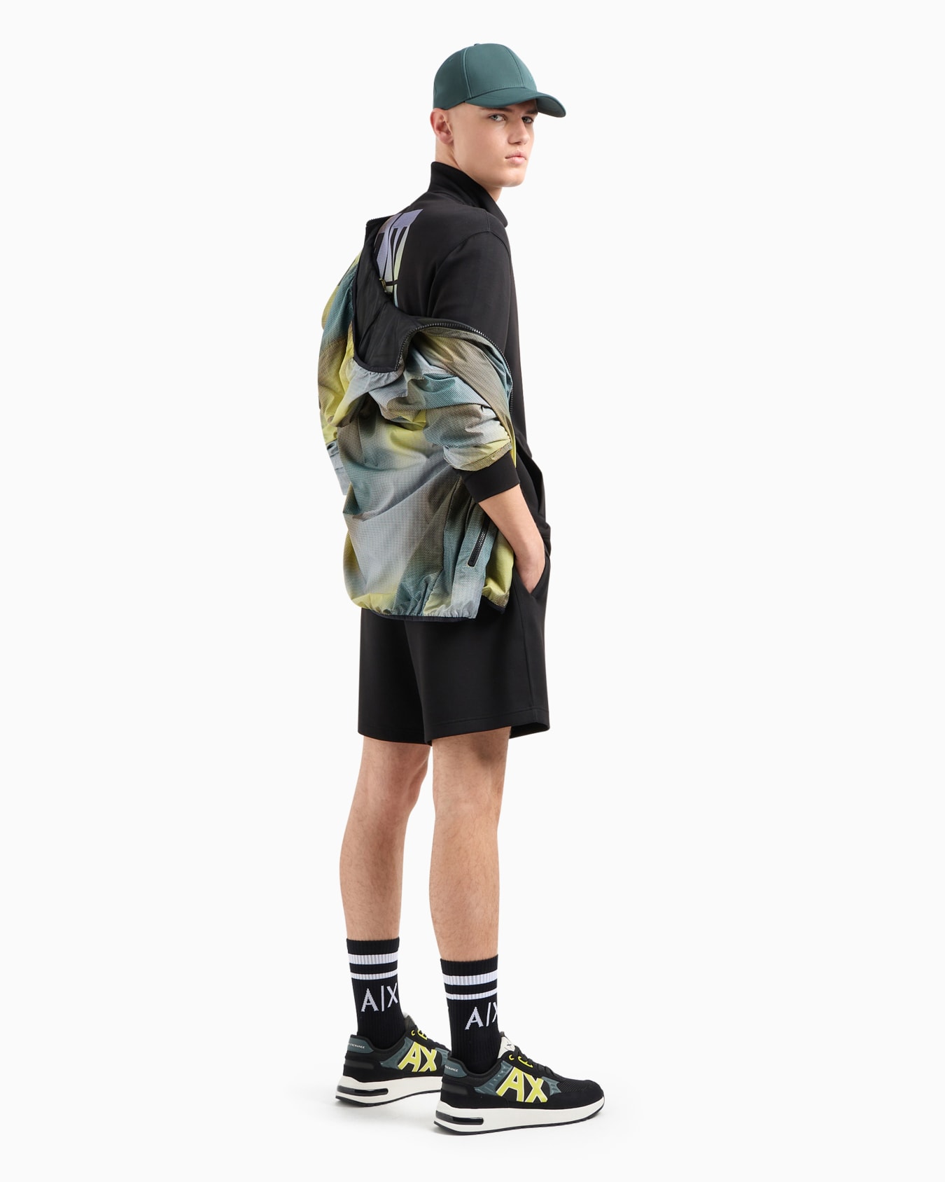 Stretch fabric zip-up sweatshirt Slide 3