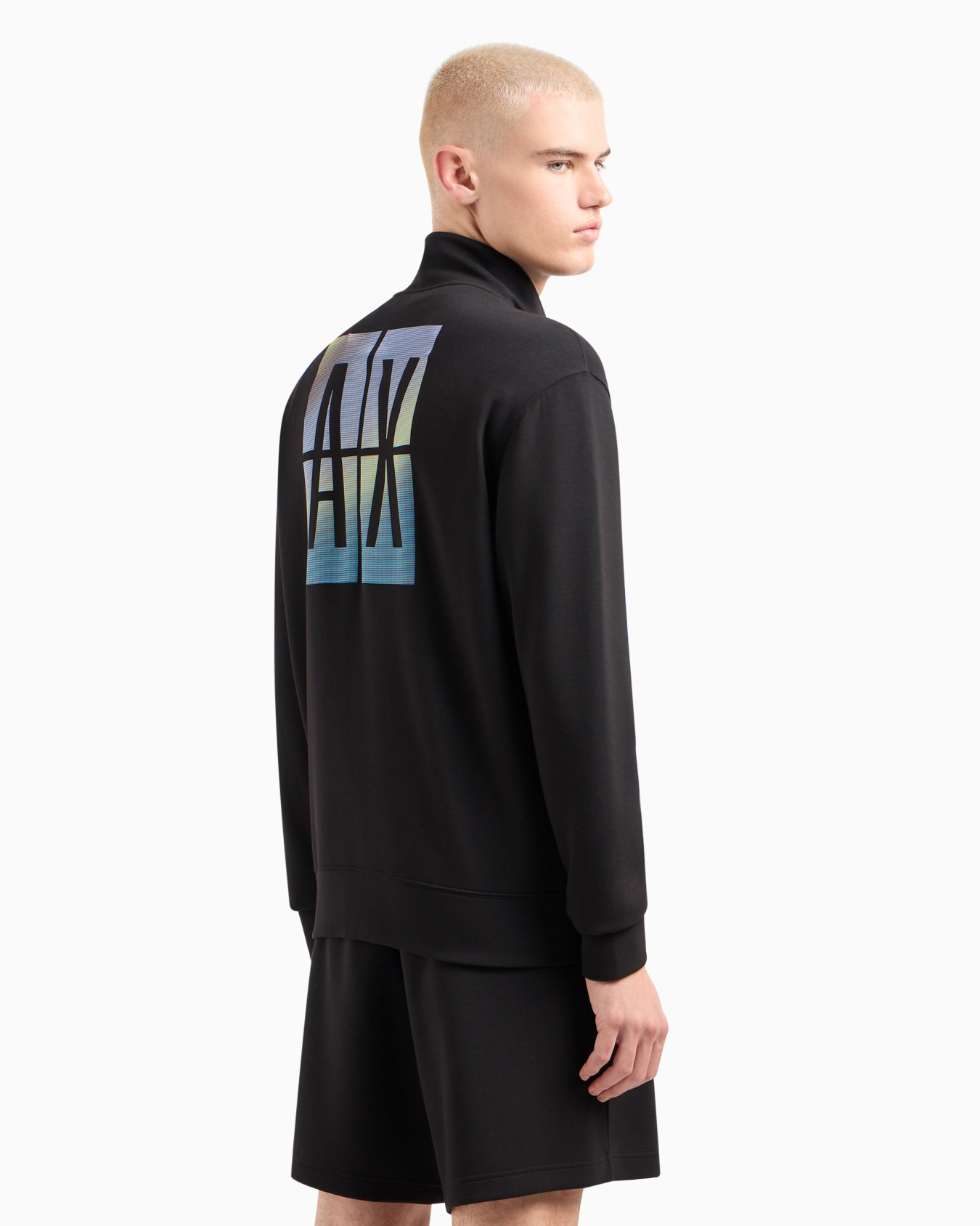 Stretch fabric zip-up sweatshirt Slide 2
