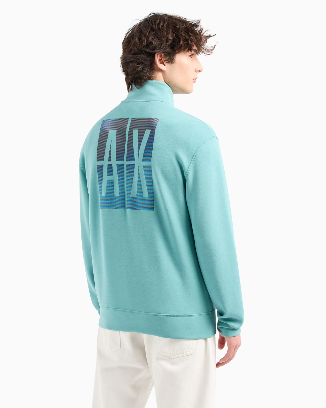 グラデーションロゴ　ジップアップスウェットシャツ スライドする 2