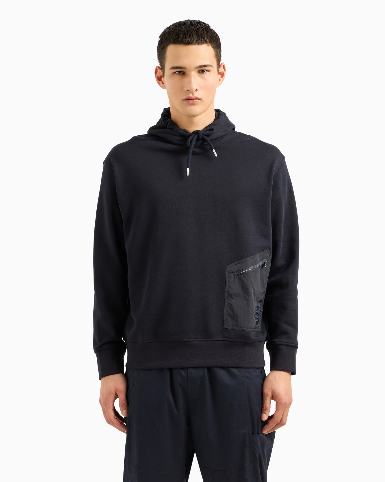 Stretch fabric zip-up hoodie Slide 1