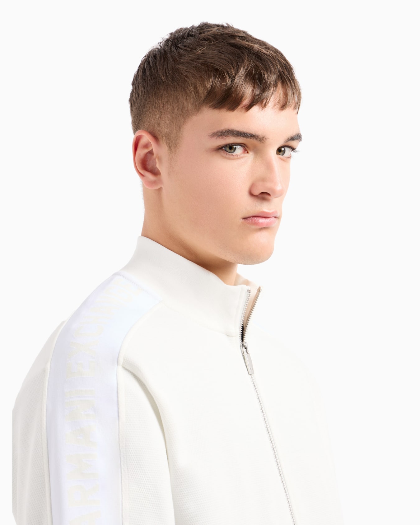 Stretch fabric zip-up sweatshirt Slide 4