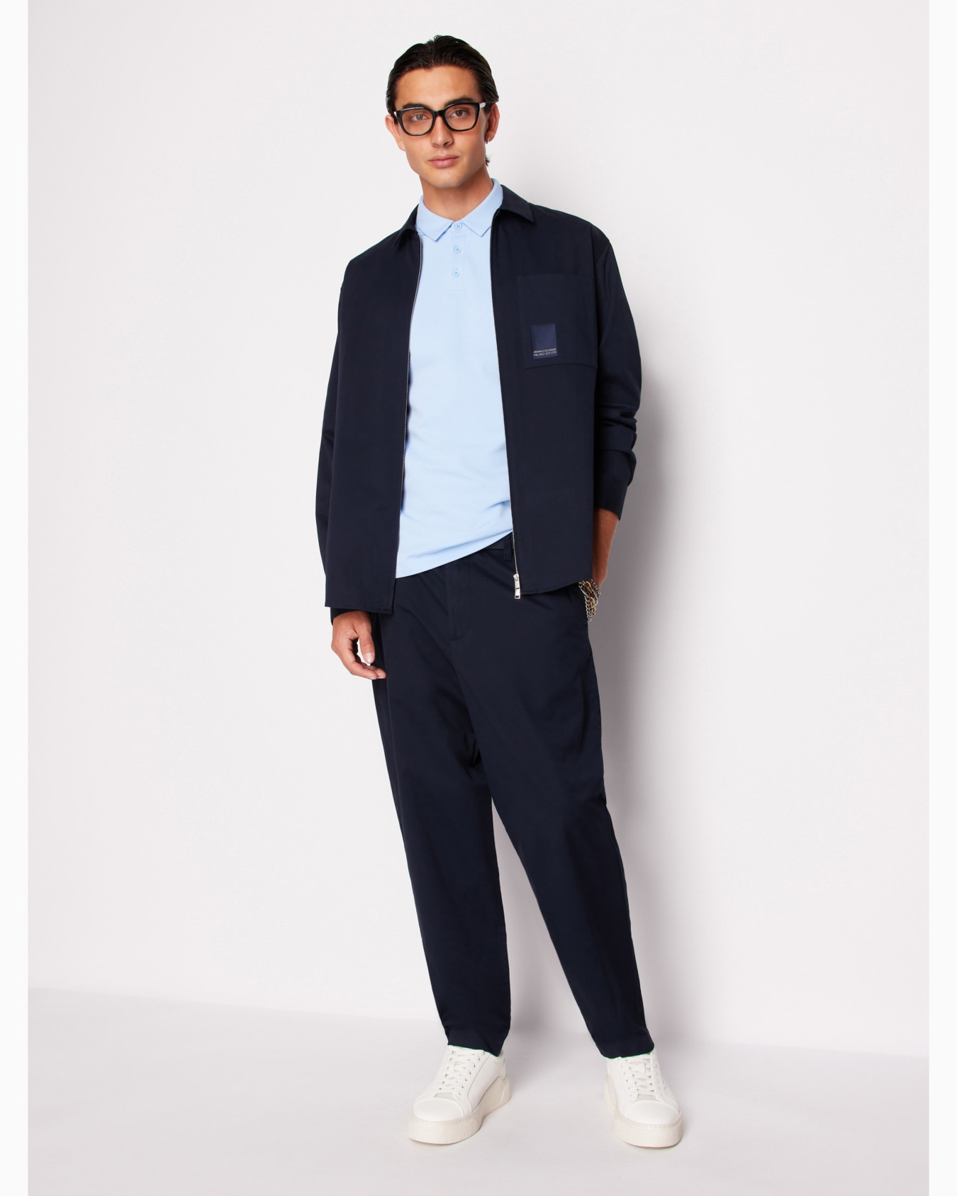 Regular fit gabardine trousers Slide 3
