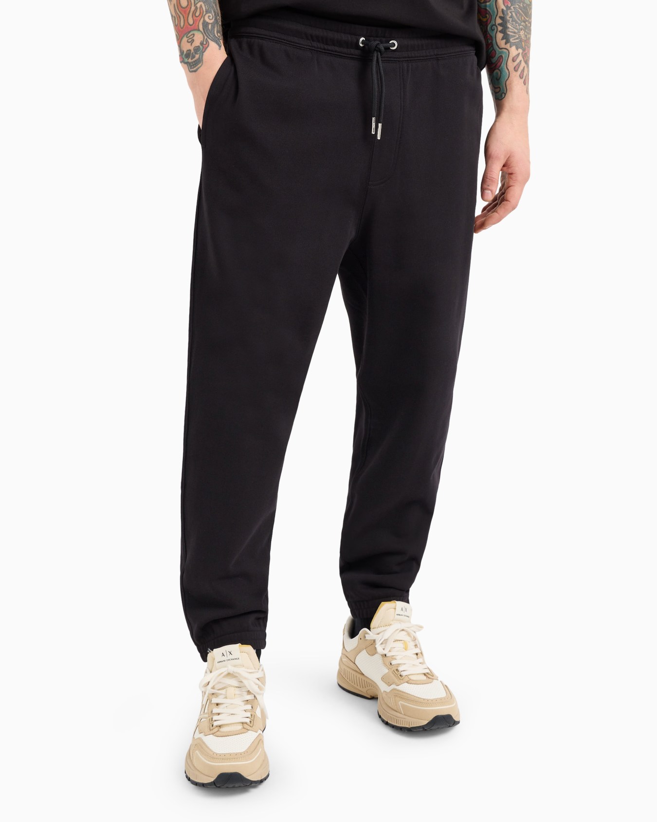 Soft yarn jogger pants with logo Diapositiva 1