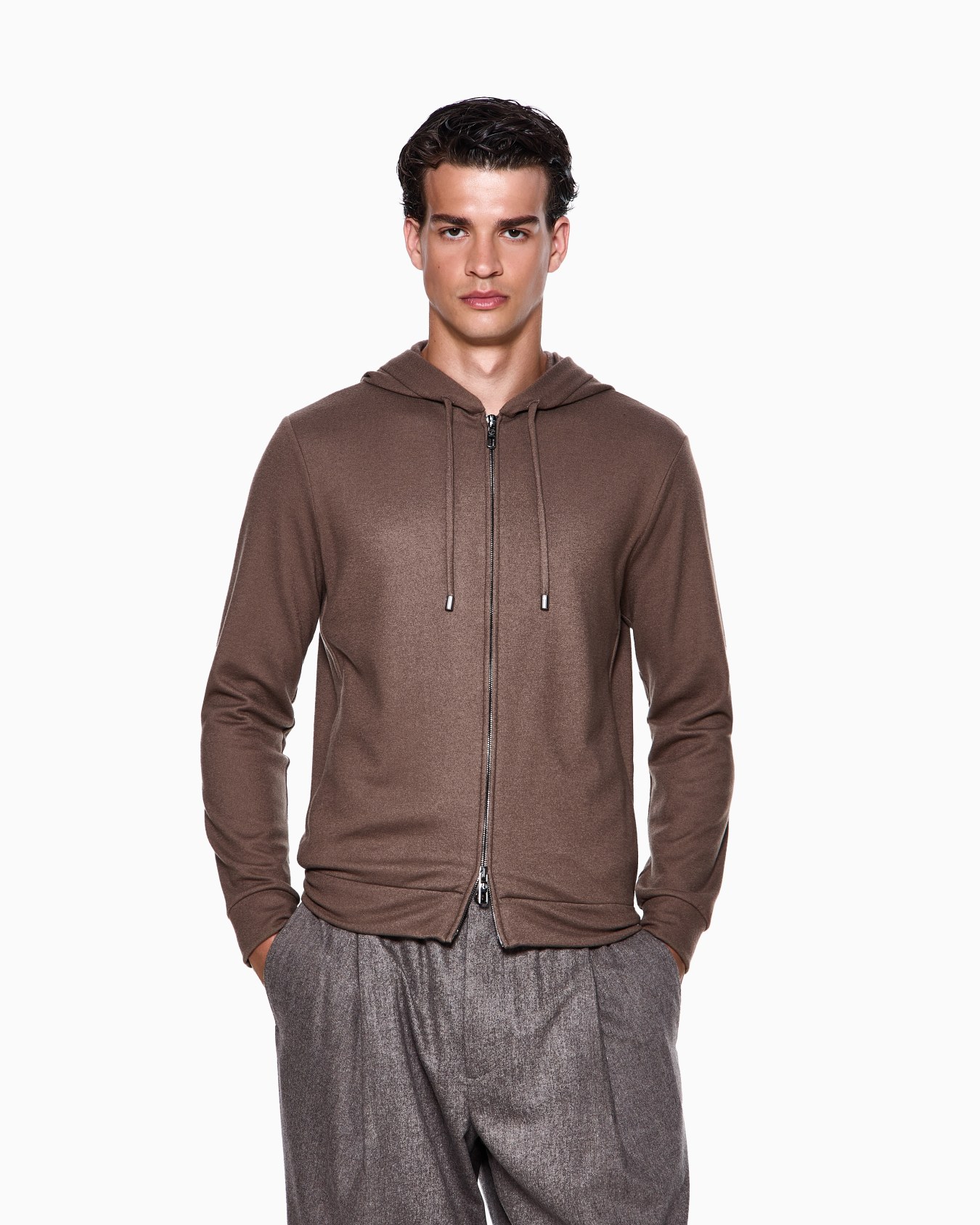 Felpa con cappuccio in jersey di puro cashmere ASV Slide 3