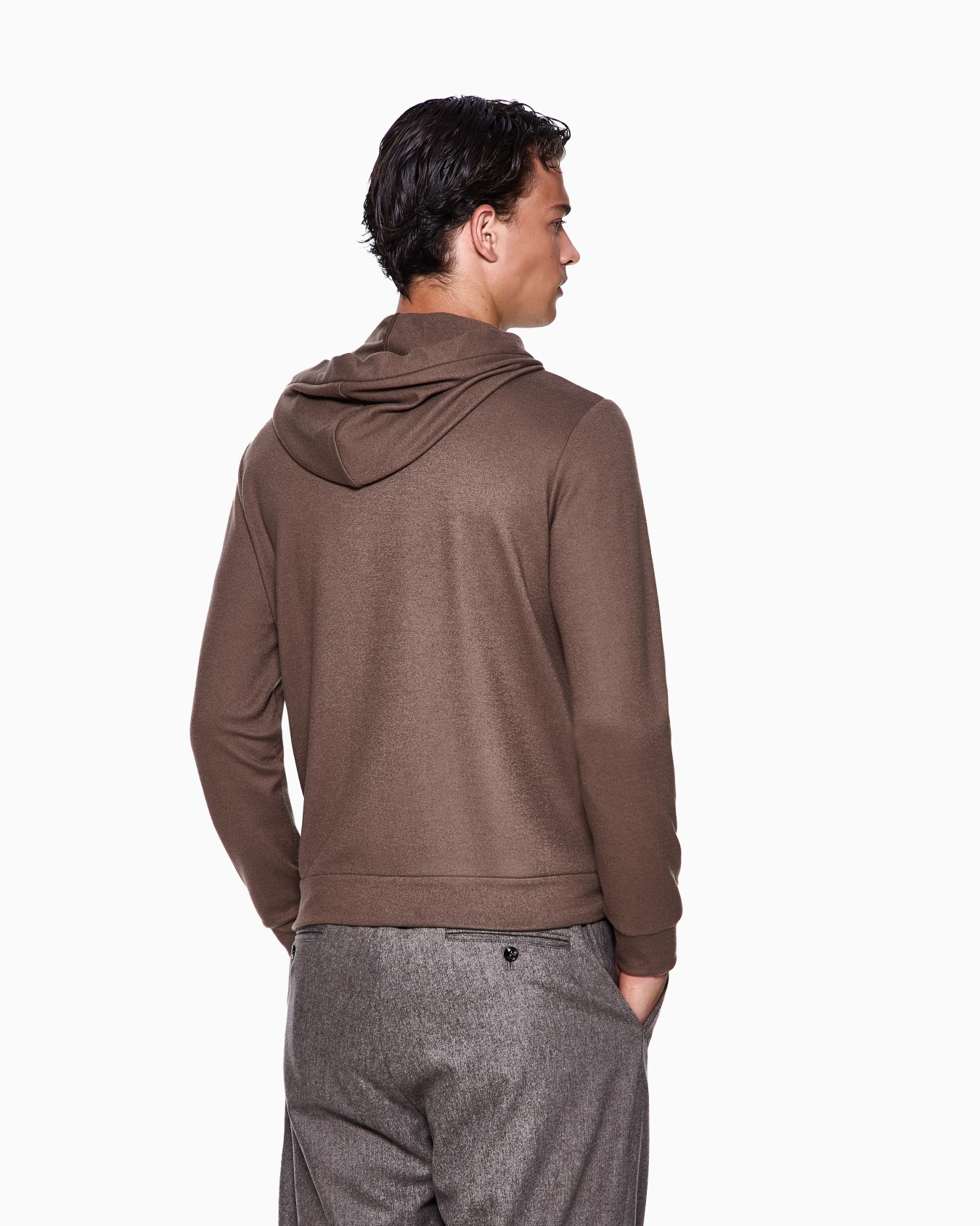 Felpa con cappuccio in jersey di puro cashmere ASV Slide 2