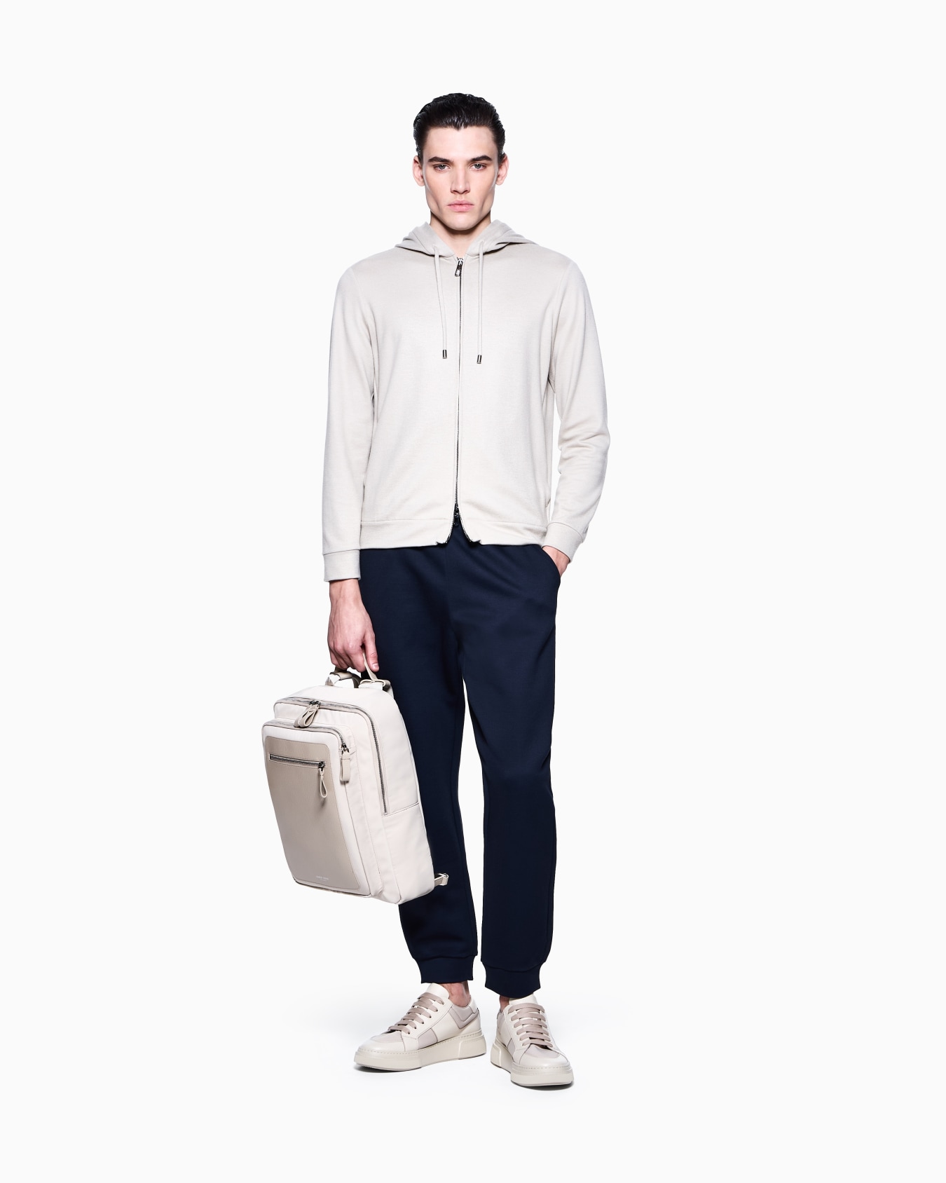 Sudadera con capucha de punto de cachemir puro ASV Diapositiva 1