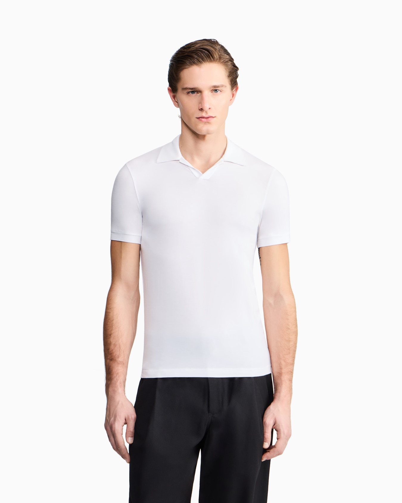 ASV stretch viscose jersey short-sleeved polo shirt Slide 3