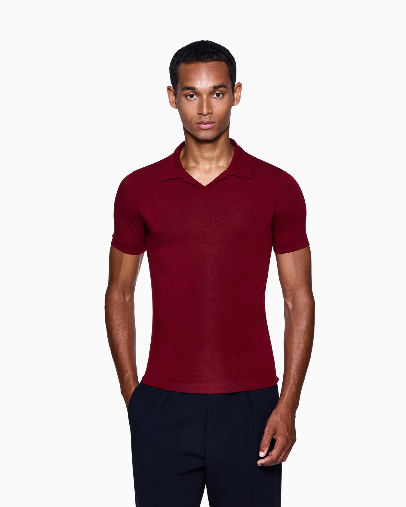 Polo à manches courtes en jersey de viscose stretch ASV Diapositive 3