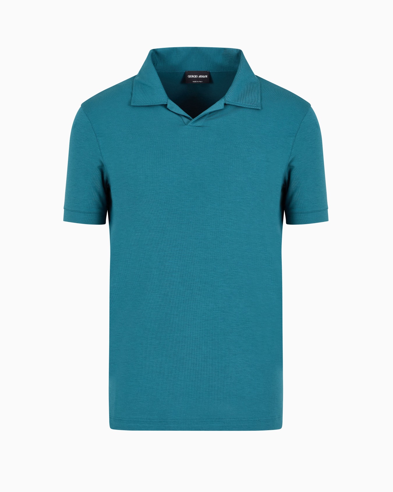 Stretch viscose jersey short-sleeved polo shirt Slide 0