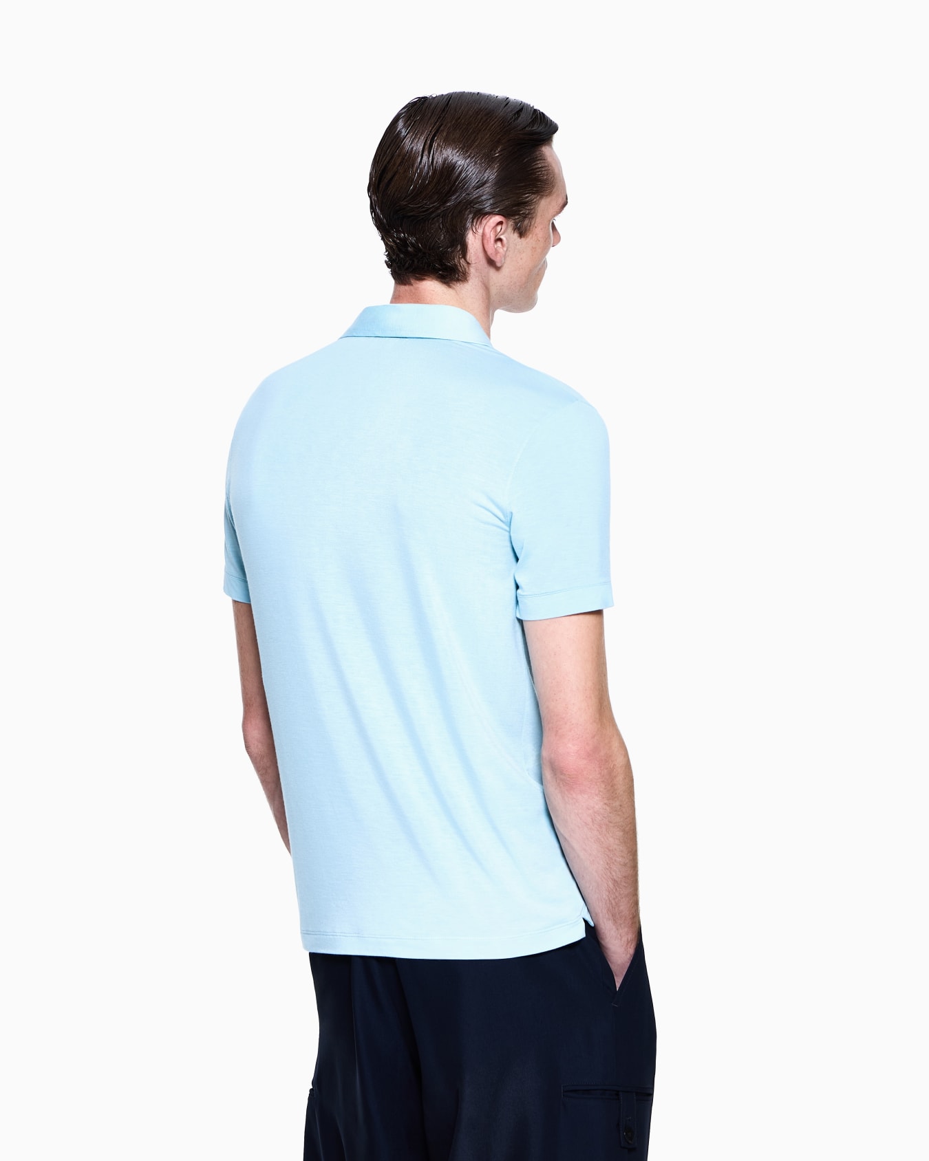 Polo de manga corta de punto elástico de viscosa ASV Diapositiva 2