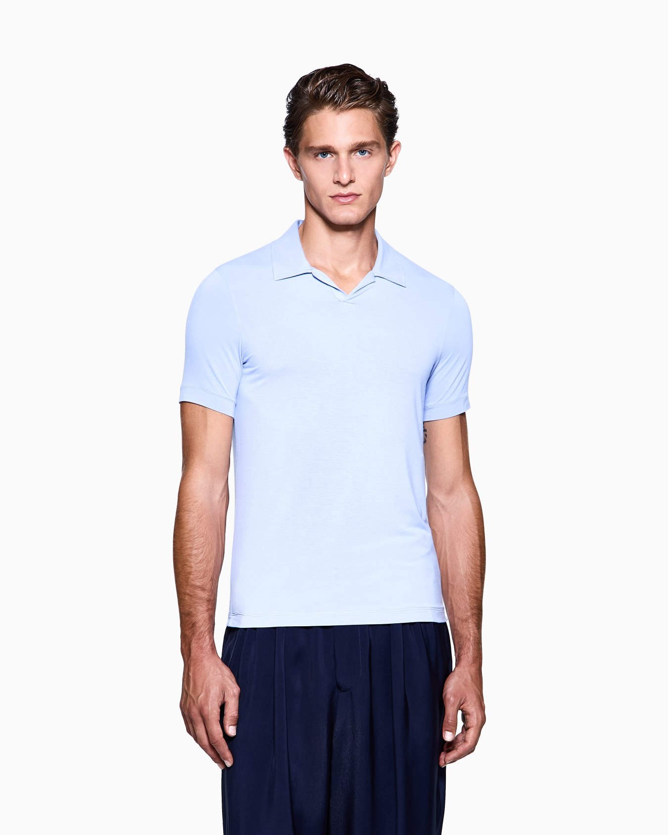 ASV stretch viscose jersey short-sleeved polo shirt Slide 3