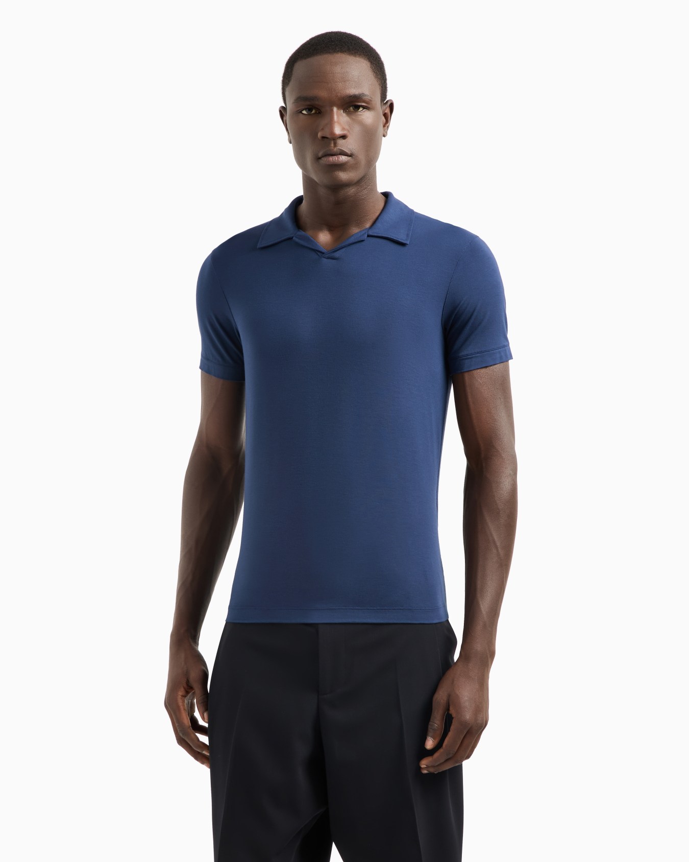 Polo de manga corta de punto elástico de viscosa ASV Diapositiva 3