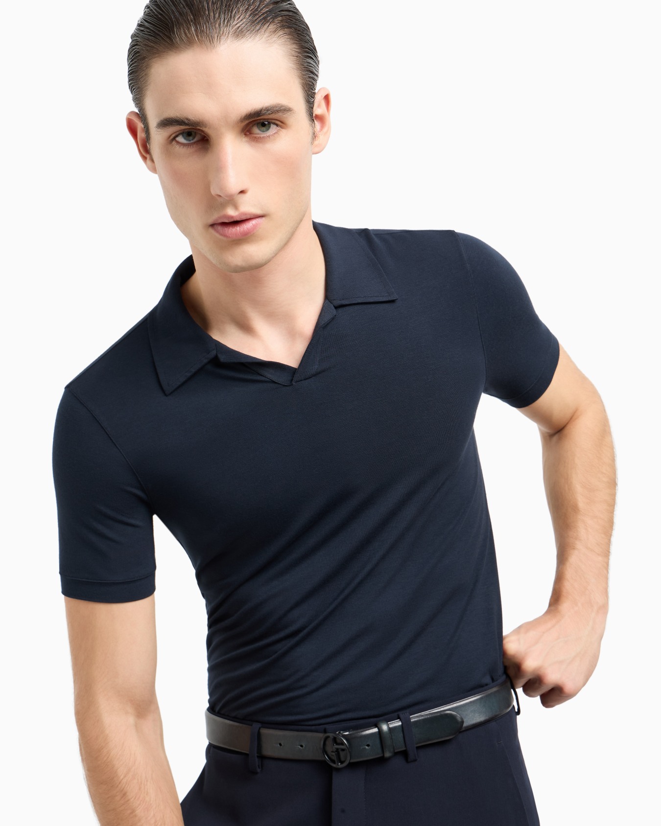 ASV stretch viscose jersey short-sleeved polo shirt Slide 5