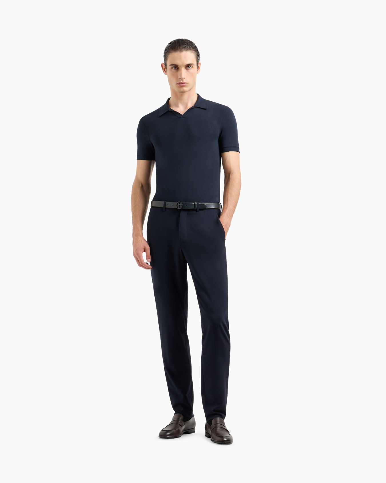 ASV stretch viscose jersey short-sleeved polo shirt Slide 1