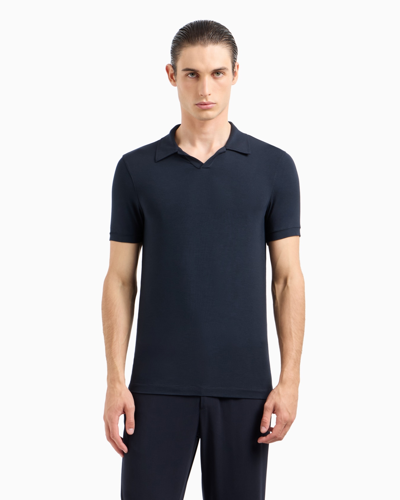ASV stretch viscose jersey short-sleeved polo shirt Slide 3