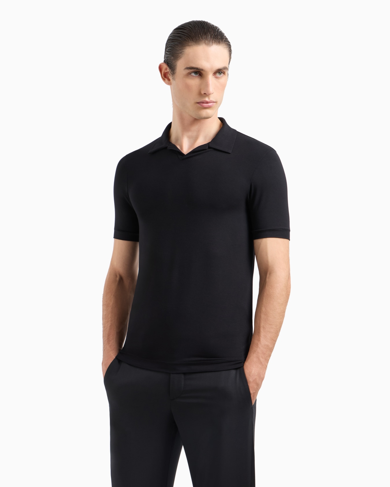 ASV stretch viscose jersey short-sleeved polo shirt Slide 3