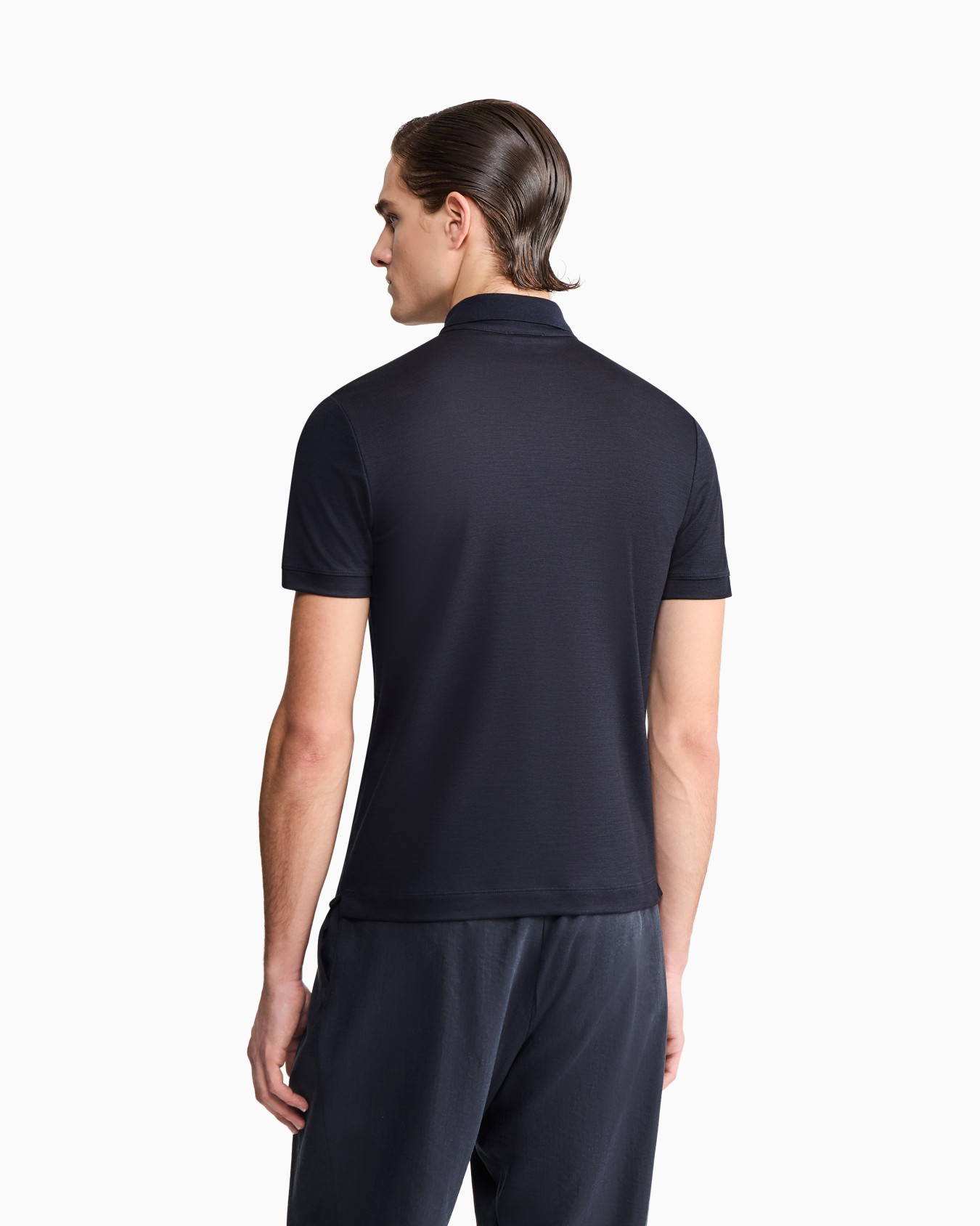 Pure virgin-wool piqué polo shirt Slide 5