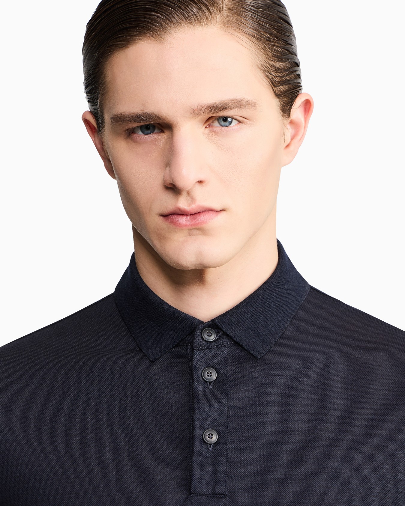 Pure virgin-wool piqué polo shirt Slide 6