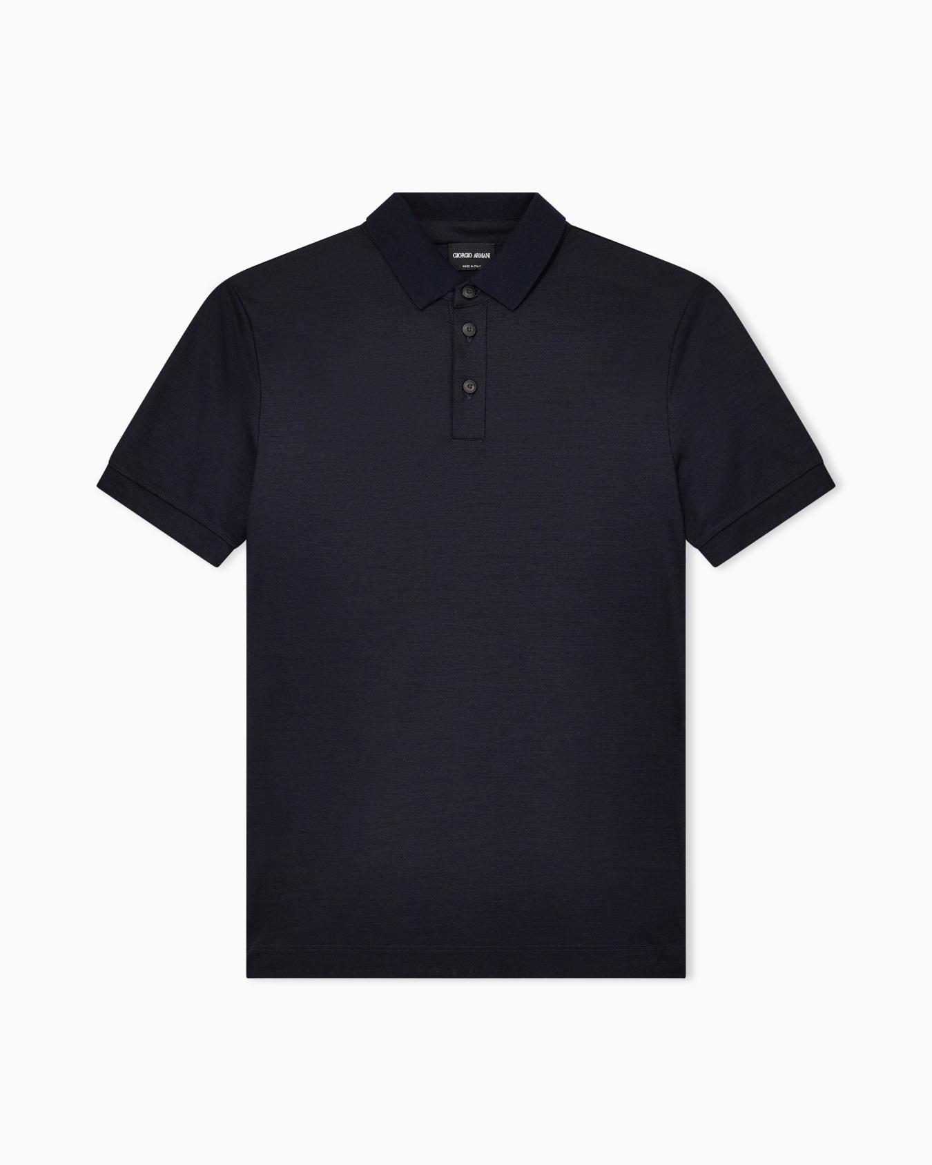 Pure virgin-wool piqué polo shirt Slide 0