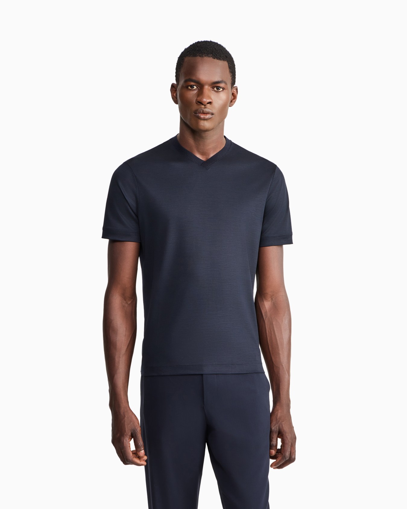 Pure virgin-wool piqué T-shirt Slide 3