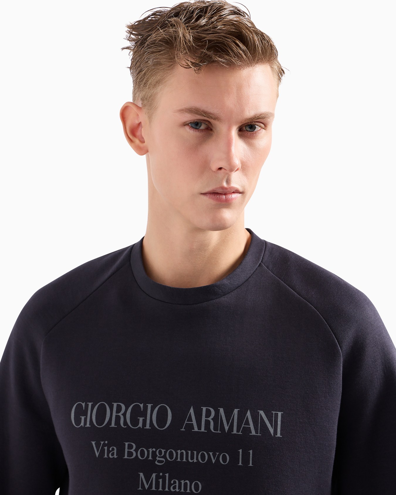 Borgonuovo 11 sweatshirt in cotton double jersey Slide 4