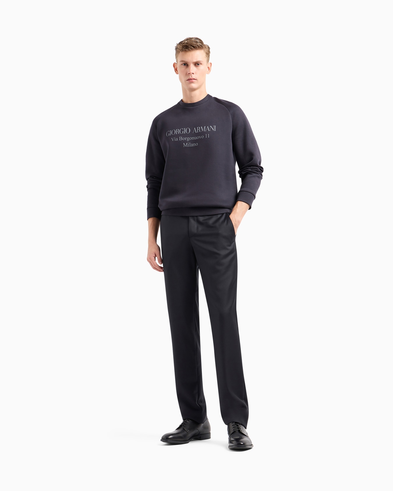 Borgonuovo 11 sweatshirt in cotton double jersey Slide 1