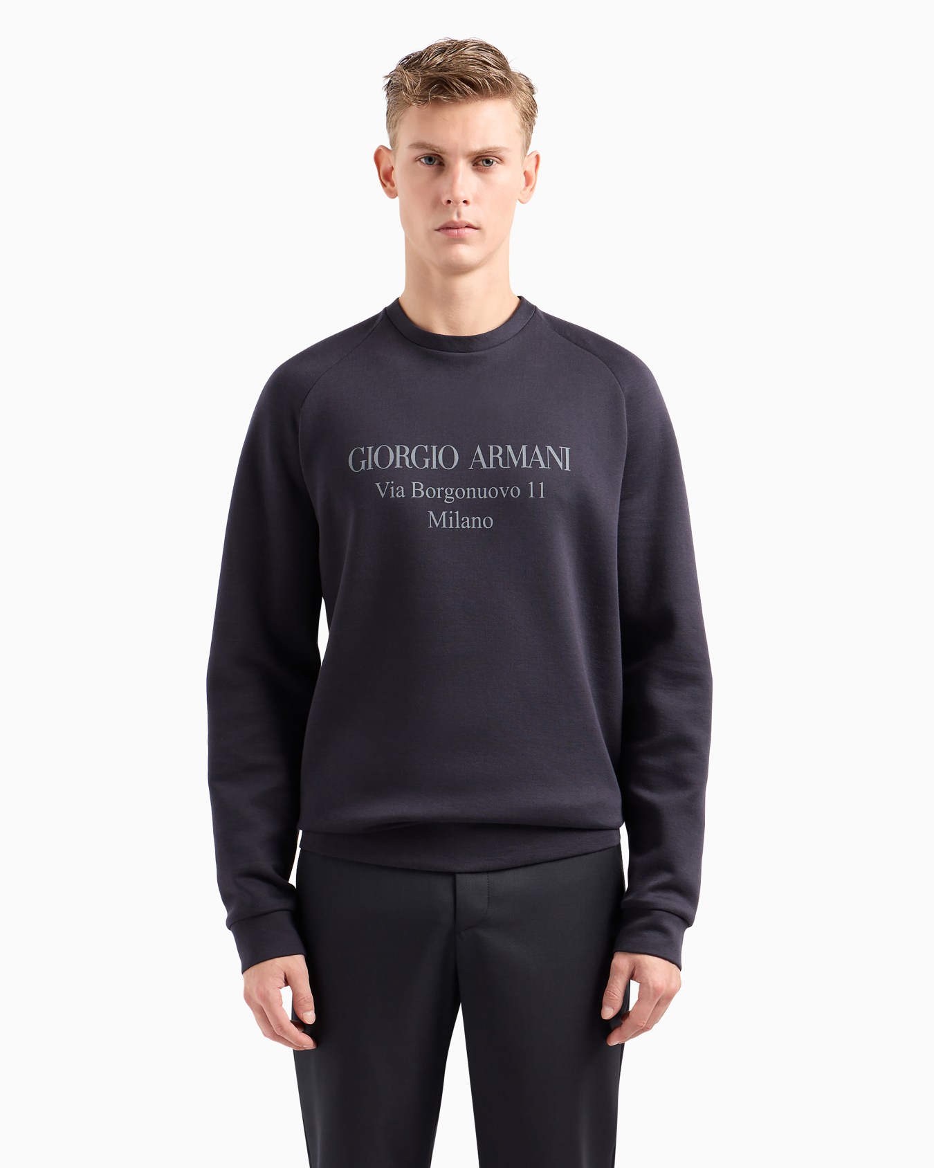 Borgonuovo 11 sweatshirt in cotton double jersey Slide 3