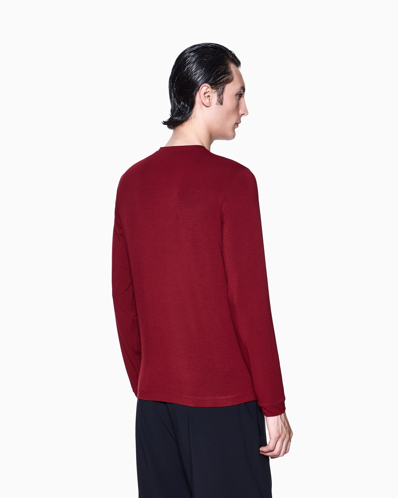 ASV stretch viscose jersey jumper with crew neck and long sleeves Slide 2
