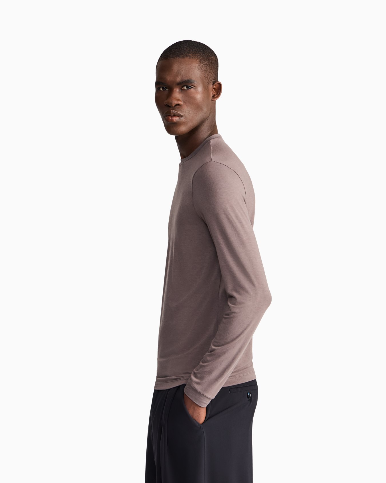 Pull en jersey de viscose stretch à col rond exclusivité web Diapositive 7