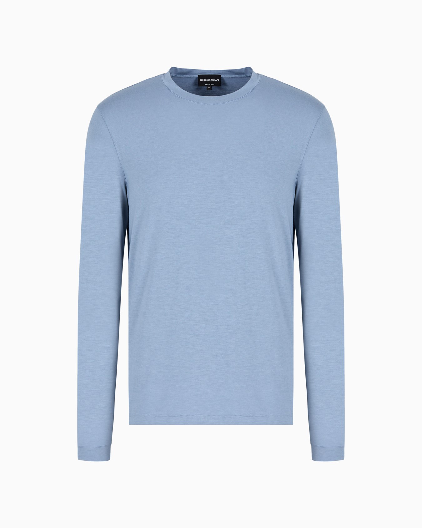 Stretch viscose jersey jumper with crew neck and long sleeves Slide 0