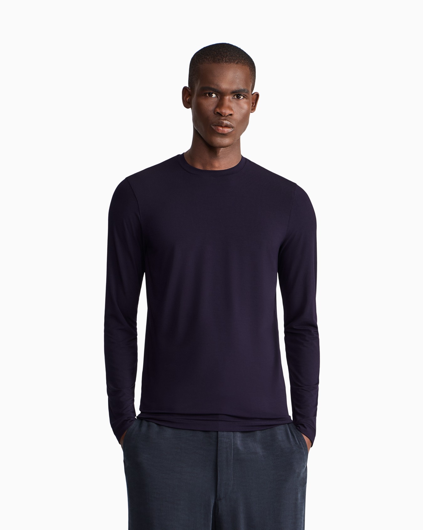 Pull en jersey de viscose stretch à col rond exclusivité web Diapositive 3
