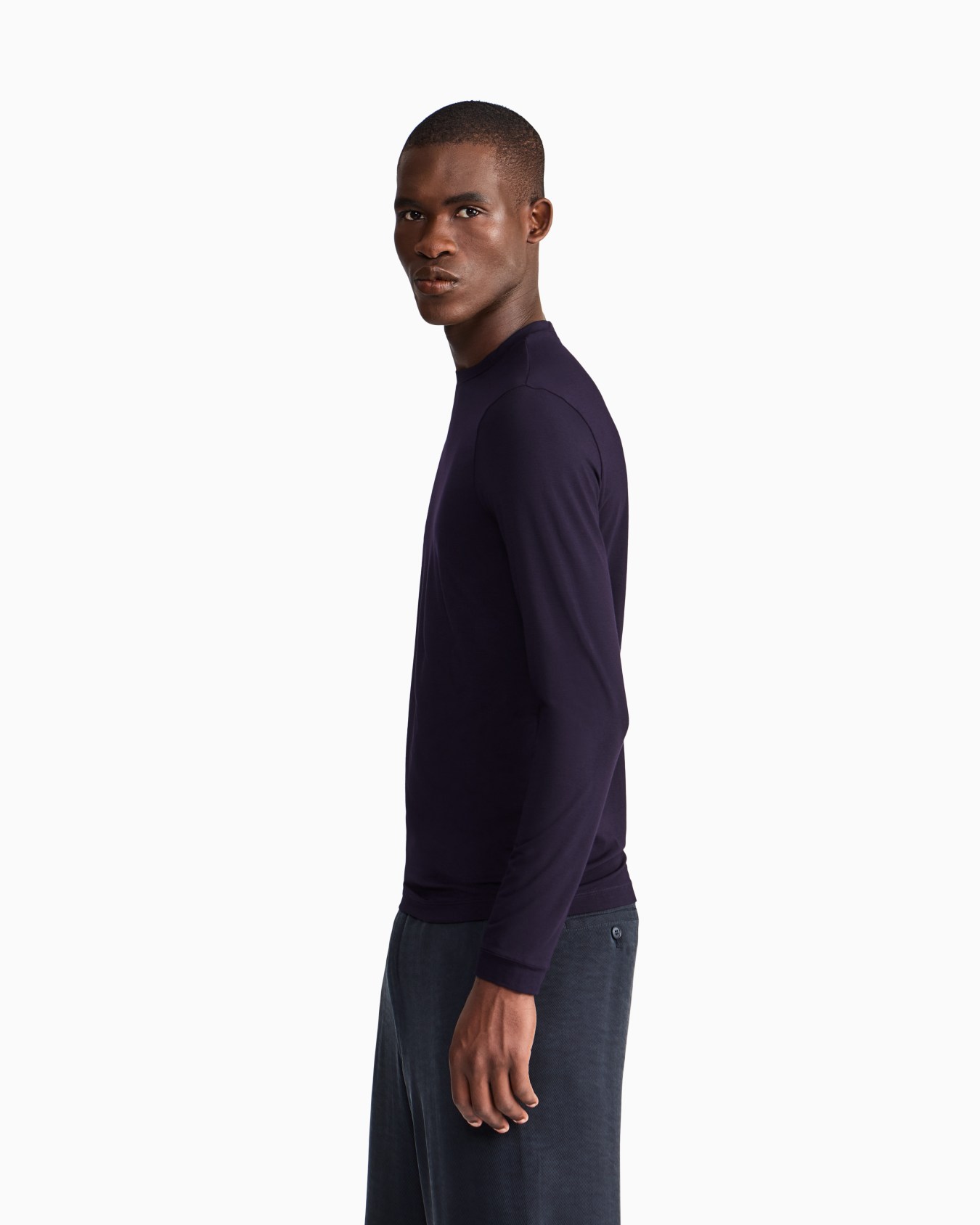 Pull en jersey de viscose stretch à col rond exclusivité web Diapositive 7