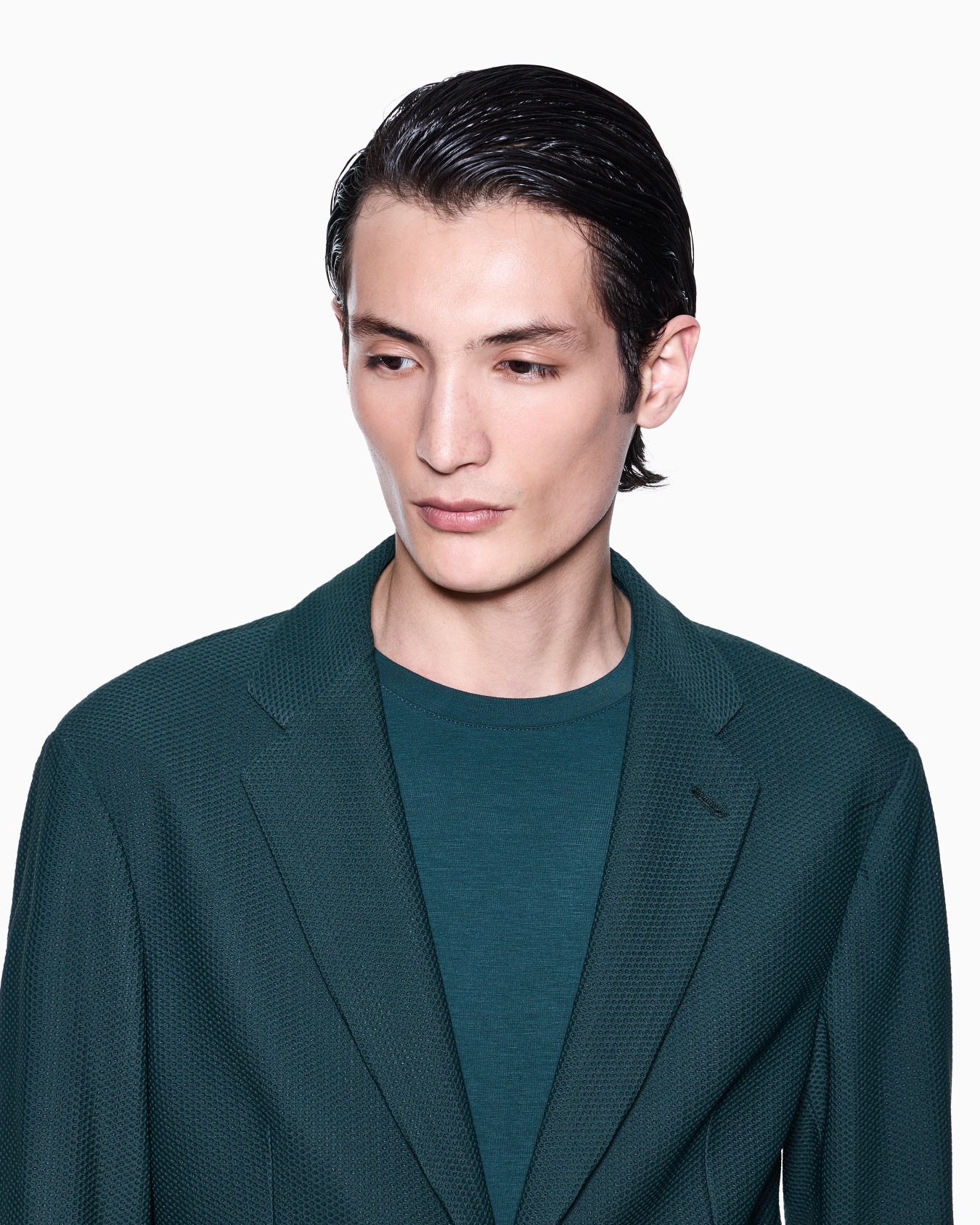 ASV stretch viscose jersey jumper with crew neck and long sleeves Slide 4