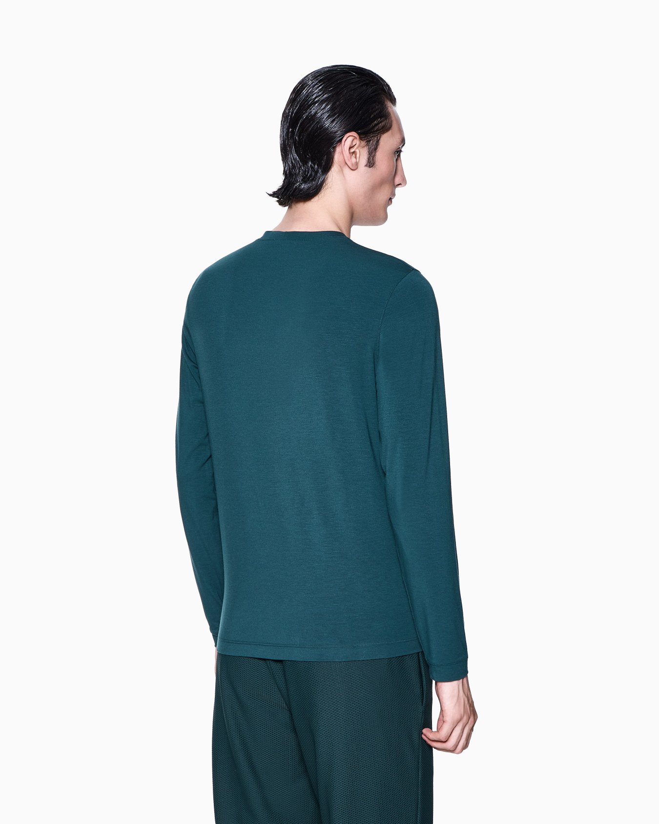 ASV stretch viscose jersey jumper with crew neck and long sleeves Slide 2