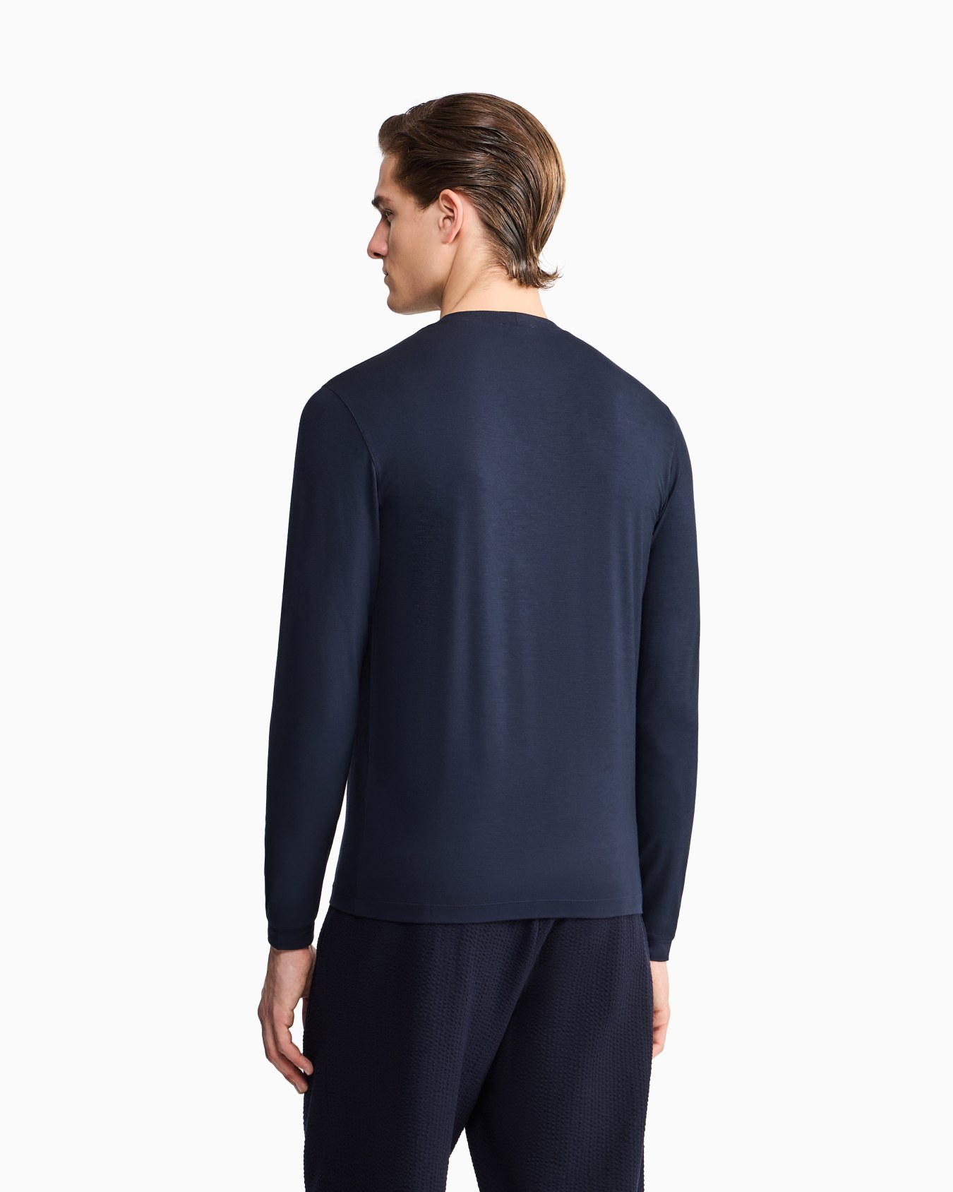 ASV stretch viscose jersey jumper with crew neck and long sleeves Slide 5