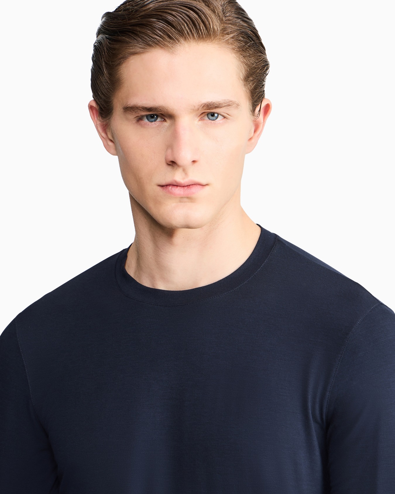 ASV stretch viscose jersey jumper with crew neck and long sleeves Slide 6