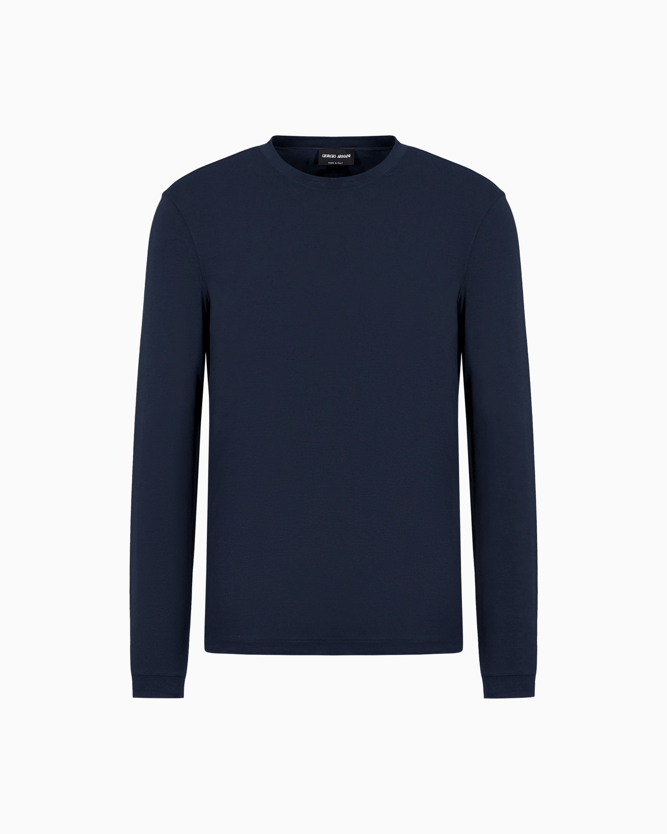 Stretch viscose jersey jumper with crew neck and long sleeves Slide 0