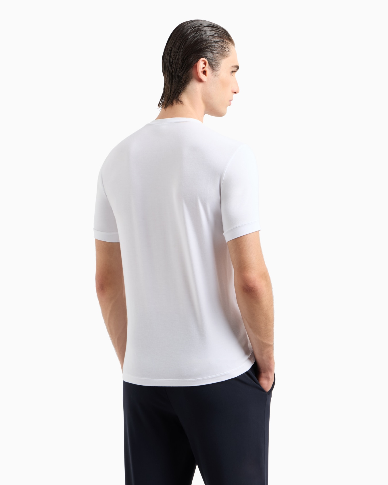 Jersey en punto de viscosa elástica con cuello redondo y manga corta ASV Diapositiva 2